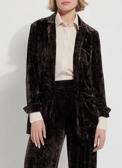 Lyssé Women's Shay Crushed St Velvet Suit Blazer In Double Espresso In Black
