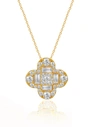 Diana M. 14 Kt Yellow Gold Diamond Pendant With Clover-shaped Design Adorned With 0.70 Cts Tw Diamonds In Yellow