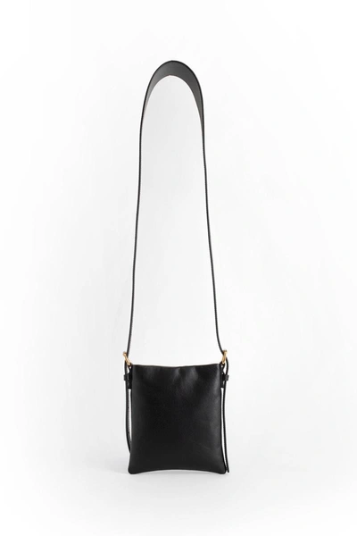 Sacai Crossbody Leather Bag In Black