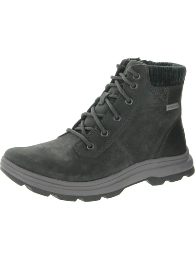Ryka Womens Water Resistant Round Toe Combat & Lace-up Boots In Grey