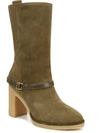 FRANCO SARTO L PAXTON WOMENS SUEDE ALMOND TOE MID-CALF BOOTS