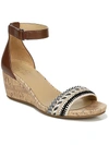 Naturalizer Areda Womens Ankle Strap Cork Wedges In Beige