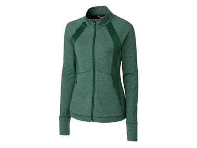 Cutter & Buck Ladies' Shoreline Colorblock Full-zip Jacket In Green