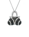 Diana M. 18kt White Gold Fashion Pendant Featuring 1.85 Cts Of Black Diamonds And 0.50 Cts Of White Diamonds In White
