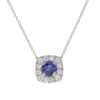 Diana M. 14 Kt White Gold Diamond Sapphire And Diamond Pendant In White