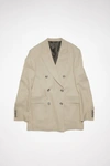 Acne Studios Double-breasted Cotton-blend Blazer In Grey
