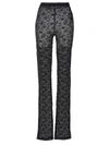 Alessandra Rich Sheer Lace Floral Pattern High Rise Leggings In Black