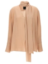 Givenchy Scarf-detail Silk Blouse In Beige