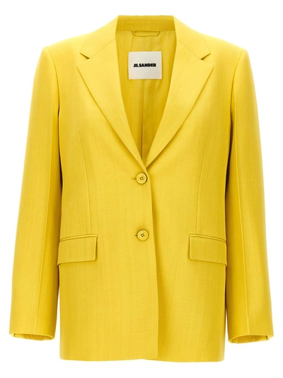 Jil Sander Single-breasted Blazer In Verde