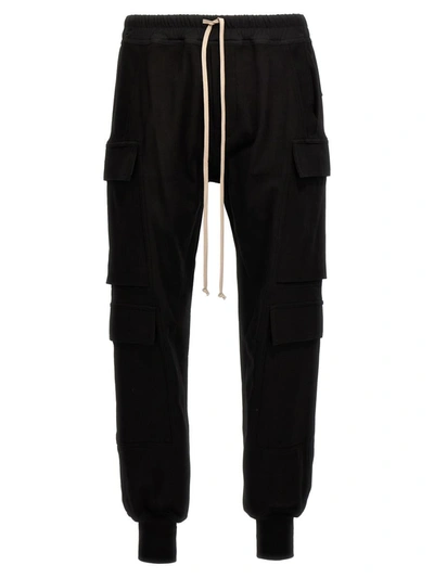 Rick Owens Men Mastodon Megacargo Organic Cotton Jogging Trouser In Black