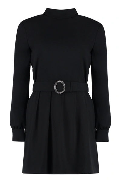 SAINT LAURENT SAINT LAURENT BELTED CREPE DRESS