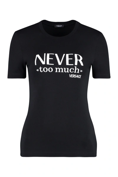 Versace Viscose Crew-neck T-shirt In Black