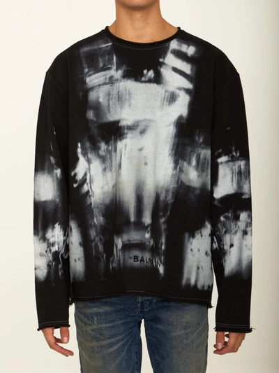 Balmain X-ray Print Sweatshirt In Black