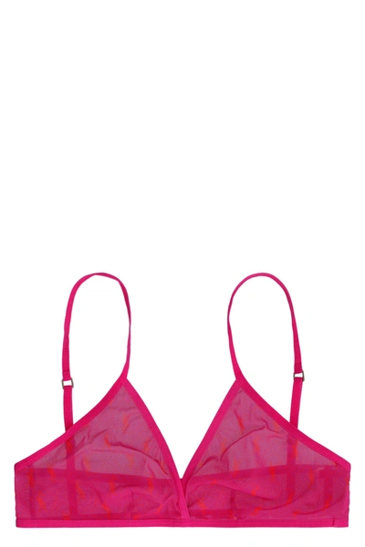 Saint Laurent Triangle Bra In Fuxia