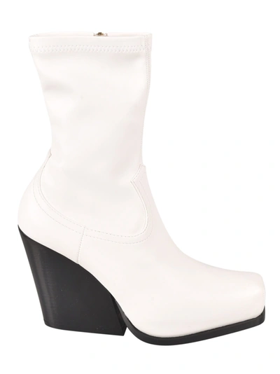 Stella Mccartney Block Heel Boots In White