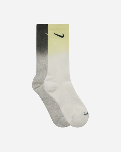 Nike Everyday Plus Cushioned Crew Socks Yellow / Grey / Black In Brown