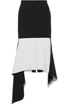 MARQUES' ALMEIDA Asymmetric two-tone crepe midi skirt