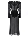 Alessandra Rich Lace-jabot Silk Maxi Dress In Black