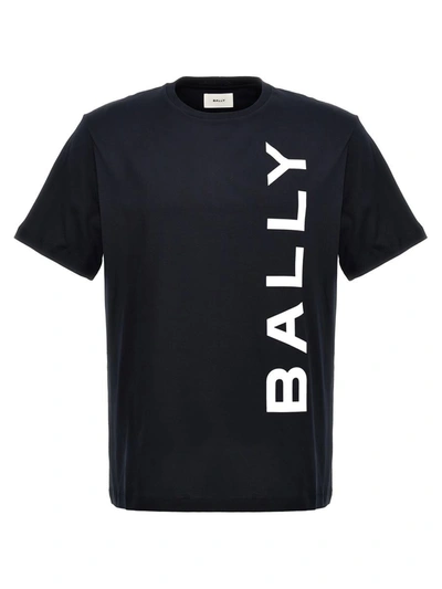 Bally Logo-print Organic Cotton T-shirt In Blue