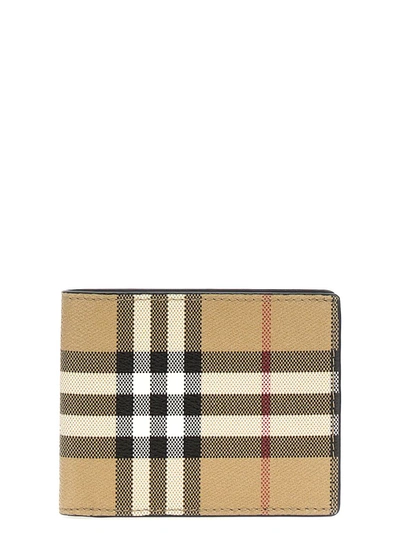 Burberry Vintage Check Leather Bifold Wallet In Archive Beige
