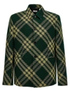 Burberry Check Wool Tailored Jacket In Green