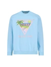 Casablanca Tennis Club Icon Printed Cotton Sweatshirt In Blue
