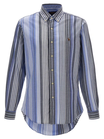 Polo Ralph Lauren Logo Embroidery Striped Shirt In Multicolour