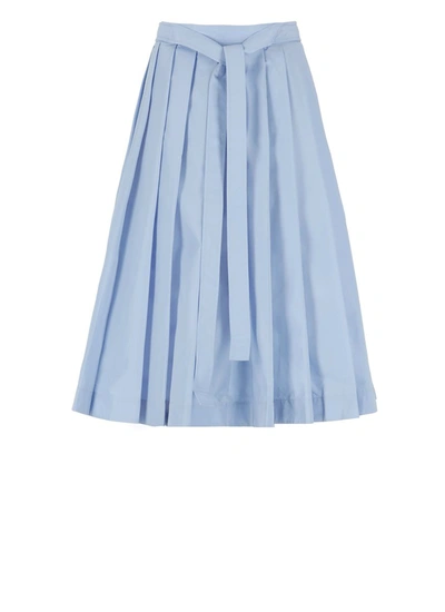3.1 Phillip Lim / フィリップ リム Women's Knife-pleated A-line Skirt In Oxford Blue