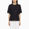 Chloé Drape-detailed Crewneck Top In Blue
