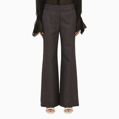 OFF-WHITE OFF-WHITE™ PINSTRIPE WOOL-BLEND PALAZZO TROUSERS
