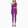 The Andamane Symmetrical Close Fitting Jumpsuit With Cut-out Detail In Purple