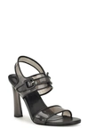 Nine West Lucile Womens Buckle Transparent Ankle Strap In Black