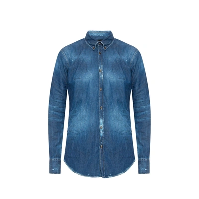 Dsquared2 Cotton Denim Shirt In Blue