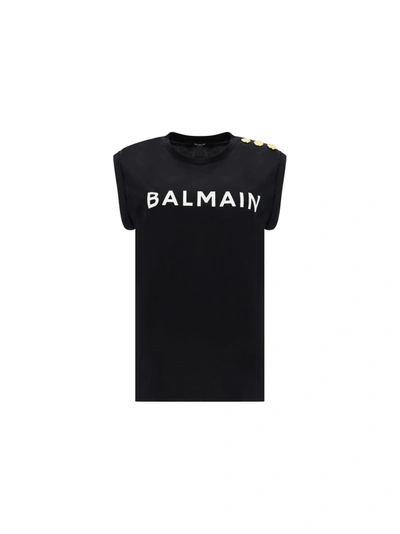 Balmain T-shirt In Noir/blanc