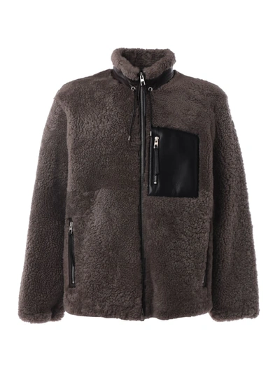 Loewe Shearling Jacket In Tortora