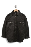 VIGOSS VIGOSS FAUX LEATHER QUILTED SHACKET