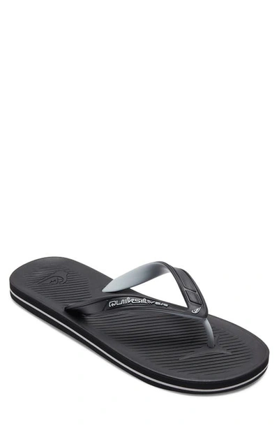 Quiksilver Haleiwa Core Water Resistant Flip Flop In Black And Gray