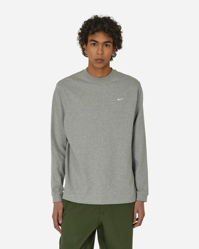 Nike Solo Swoosh Longsleeve T-shirt Dark Grey Heather In Multicolor