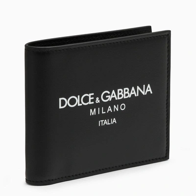 Dolce & Gabbana Dolce&gabbana Black Leather Bi-fold Wallet With Logo Men