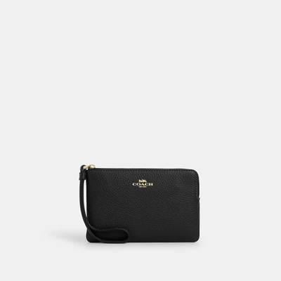 Coach Outlet Coach Corner Zip Wristlet In Black