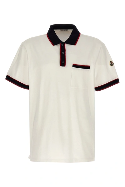 Moncler Men Logo Polo Shirt In White