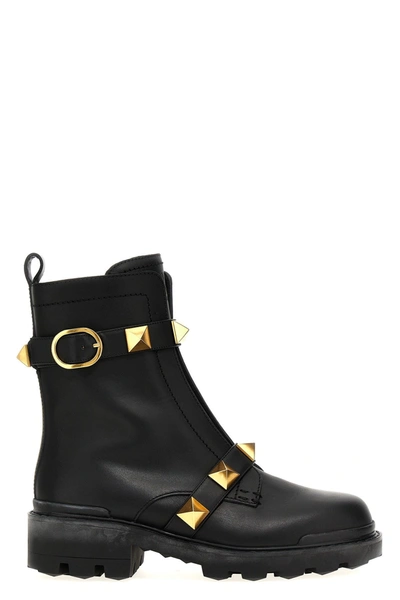 Valentino Garavani Valentino Leather Boots In Black