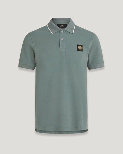 Belstaff Tipped Polo In Mineral Green