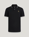 Belstaff Logo Cotton Piquet Polo In Black