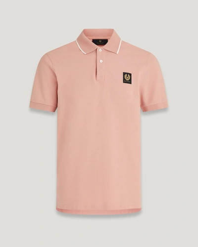 Belstaff Tipped Polo In Rust Pink