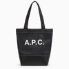 APC A.P.C. AXEL NAVY SMALL TOTE BAG WITH LOGO