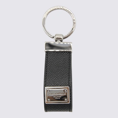 Dolce & Gabbana Black Dauphine Keychain In Nero