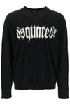 Dsquared2 Alpaca-blended Pullover With Contrasting Logo In Black