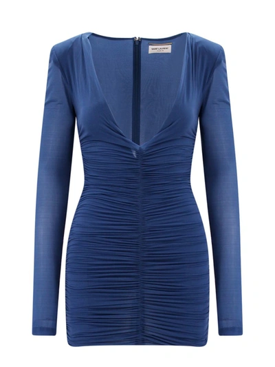 Saint Laurent Dress In Blue