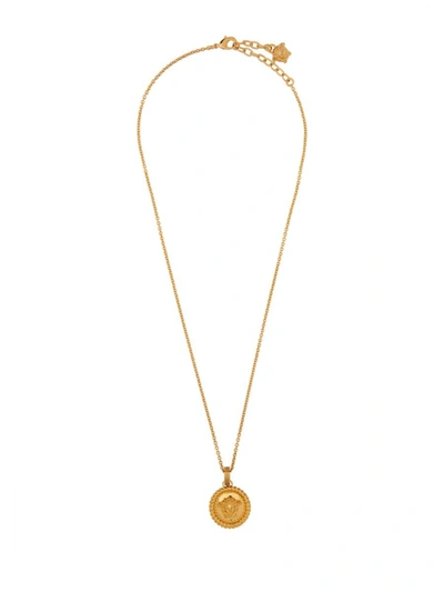 Versace Neckleace Medusa Coin Rope Marine In Gold